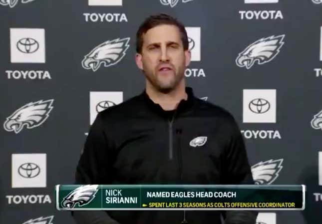 New Eagles head coach Nick Sirianni is not off to a good start.