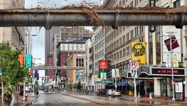 The new elevated sewer system will provide Cleveland residents with nearly 50 acres of public brown space.