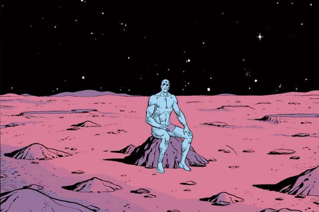 Obstinado de la humanidad, el Doctor Manhattan se va a Marte.