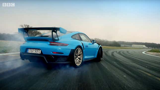 Image for article titled You Can Drift a Porsche 911 GT2 RS Through Second, Third, Fourth Gear (If You&#39;re Chris Harris)