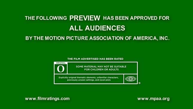 The MPAA’s new O rating will appear on all movies containing explicitly original, unadapted, and unfamiliar material.