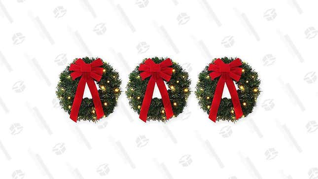 18&quot; Pre-Lit Wreaths | $20 | Bed, Bath, and Beyond