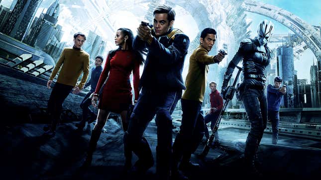 A poster for the most recent Star Trek film, Star Trek Beyond.