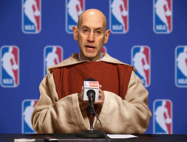 Image for article titled ‘Life Is But Suffering, Pain, And Misery,’ Whispers Meditative Adam Silver Amid NBA Covid Outbreak