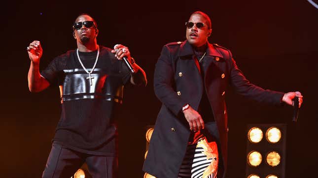 Mase and Sean Combs perform at the “Can’t Stop, Won’t Stop: The Bad Boy Story” Premiere on April 27, 2017 in New York City. 