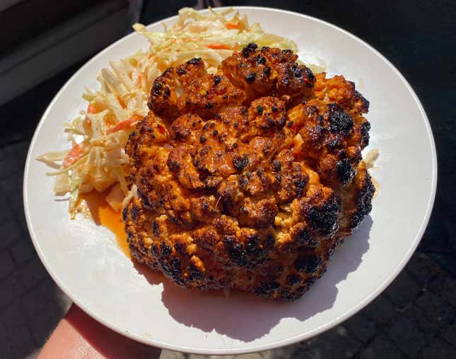 Image for article titled BBQ Cauliflower outshines everything else on your grill grates
