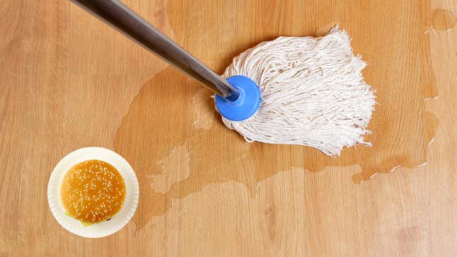 Image for article titled Burger King employee caught mopping tables