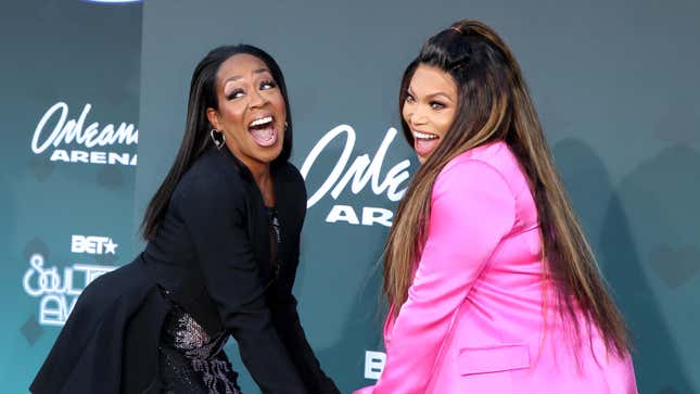 Tichina Arnold, left, and Tisha Campbell host the 2019 Soul Train Awards on November 17, 2019 in Las Vegas, Nevada.