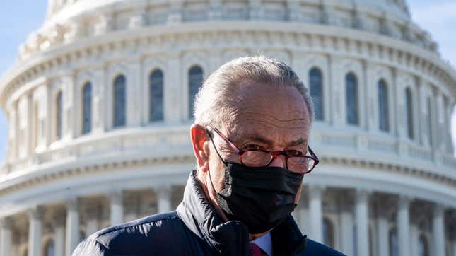 Image for article titled Chuck Schumer Appears to Be Scared of a Primary Challenge From the Left (Good!)