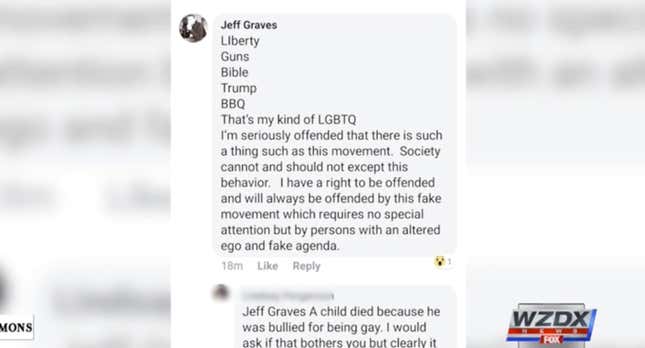 Image for article titled Alabama Deputy Suspended After Making Homophobic Comments About LGBTQ Teenager Who Took His Own Life