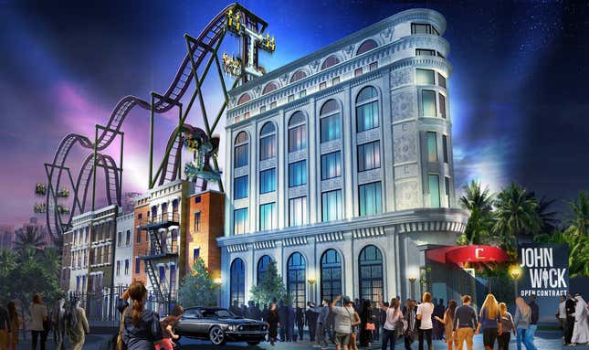 Imagen para el artículo titulado El parque de atracciones de Dubái crea una montaña rusa inspirada en John Wick