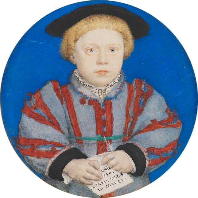 A portrait of Charles Brandon, 3rd Duke of Suffolk, by German painter Hans Holbein the Younger. The 14-year-old Brandon and his brother Henry died from the sweating sickness within an hour of each other in 1551.