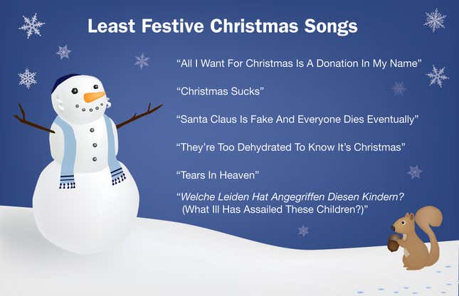 Image for article titled Least Festive Christmas Songs