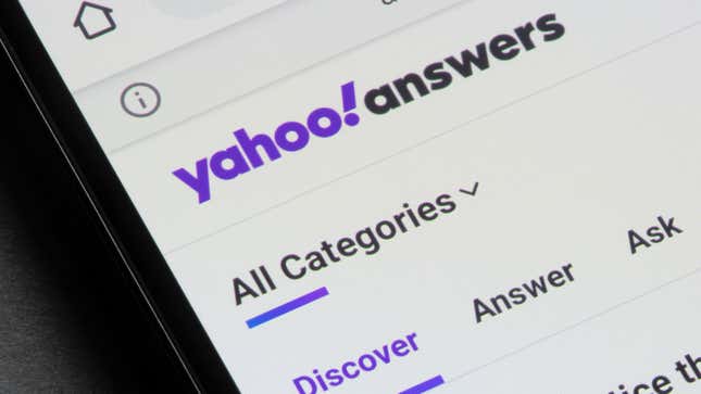 Image for article titled Yahoo Answers Showed Us Exactly How Not to Search For Advice Online