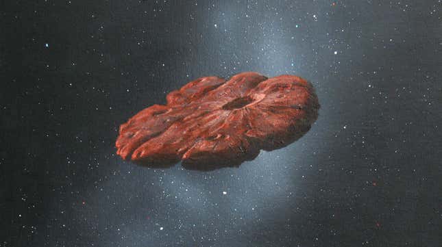 Artist’s interpretation of ‘Oumuamua.