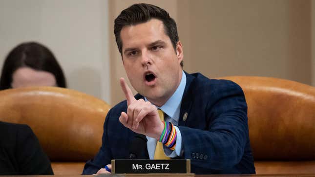 Image for article titled Matt Gaetz Vehemently Denies Wrist Full Of Sex Bracelets Has Anything To Do With 17-Year-Old