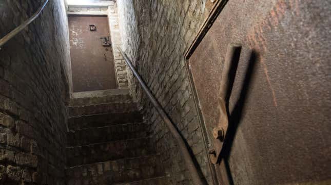 stairwell leading to bomb shelter