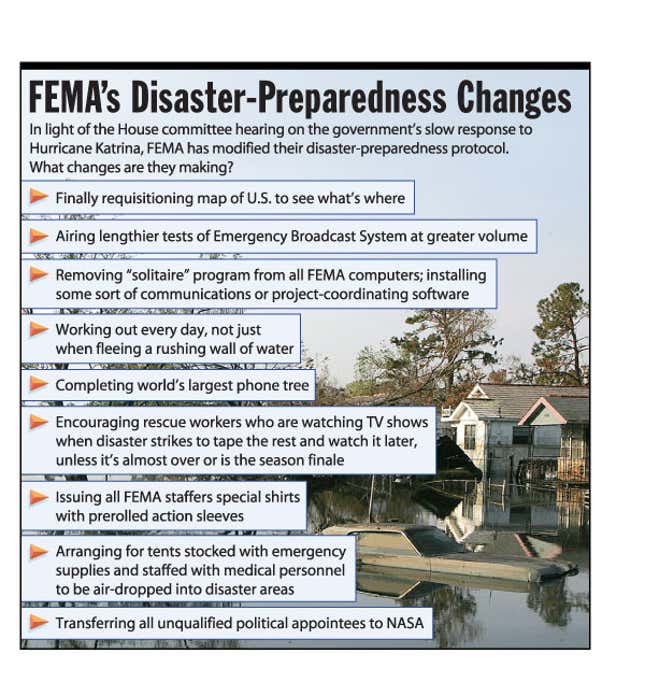Image for article titled FEMA&#39;s Disaster-Preparedness Changes