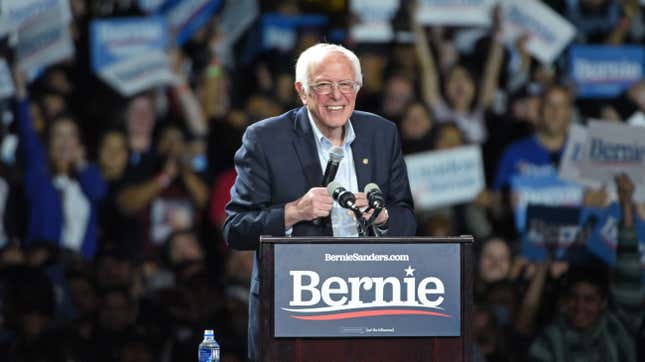 Image for article titled Just Bernie Sanders thanking all the good bands that play his rallies
