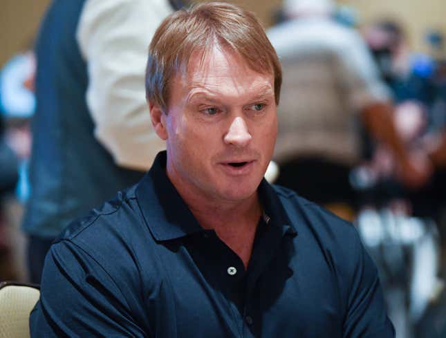 Image for article titled Jon Gruden Rips Up List Of Top Prospects And Drafts From The Heart