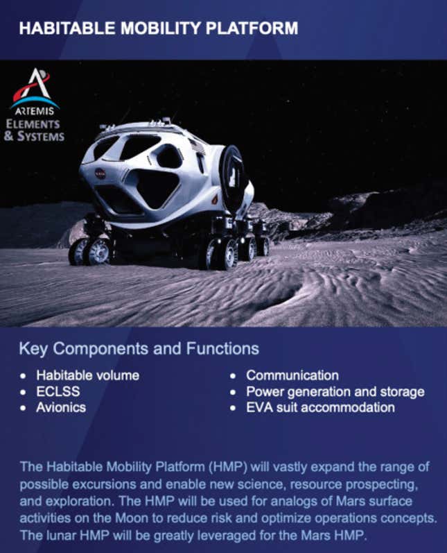 Concepto de un rover habitable.