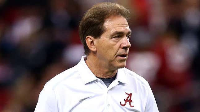 Image for article titled Nick Saban Announces Plans To Wear Polo Shirt With Alabama Logo During Upcoming Game