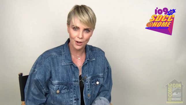 Charlize Theron during her Comic-Con at Home panel.