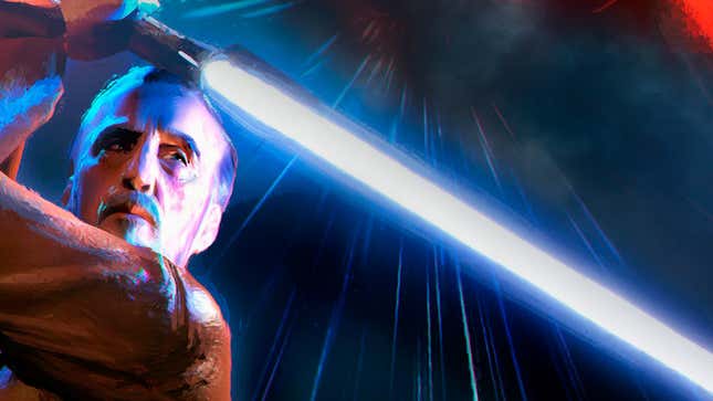 Dooku before his fall, as seen in the artwork for Jedi Lost.
