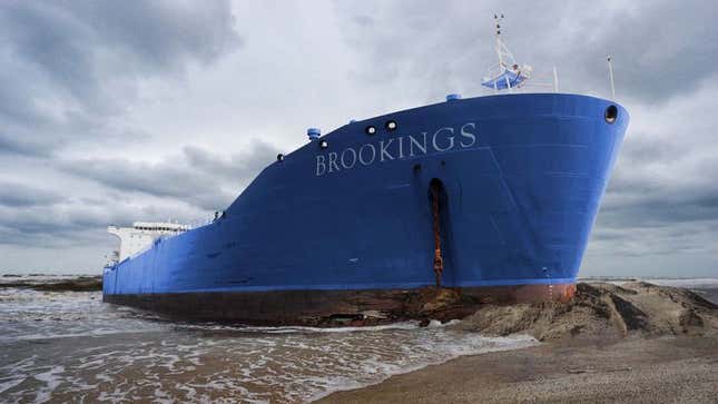 Image for article titled Millions Of Policy Proposals Spill Into Sea As Brookings Institution Think Tanker Runs Aground Off Crimea Coast