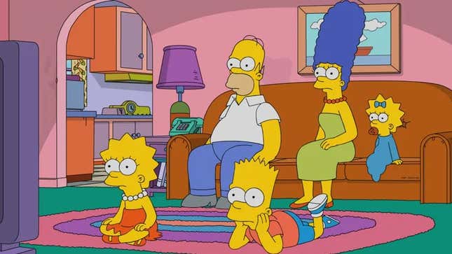 The Simpsons, and their beloved television. 
