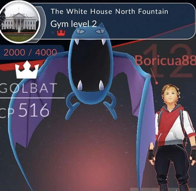 Image for article titled Pokémon Go Players Are Waging War Over The White House