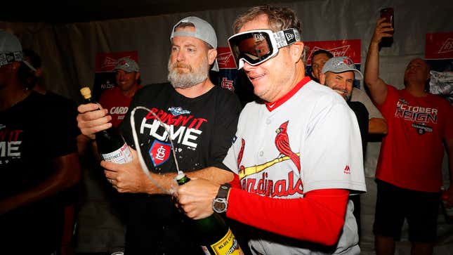 Image for article titled Cardinals Manager Mike Fucking Shildt Gets All Fucking Riled Up After Beating The Fucking Braves