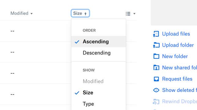 You can sort files by size inside folders.