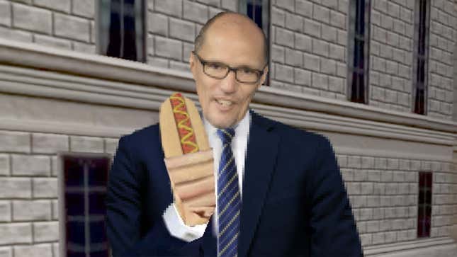Image for article titled ‘Milwaukee Is A Great City On A Great Lake,’ Says Tom Perez Eating Digital Bratwurst During Virtual DNC Tour