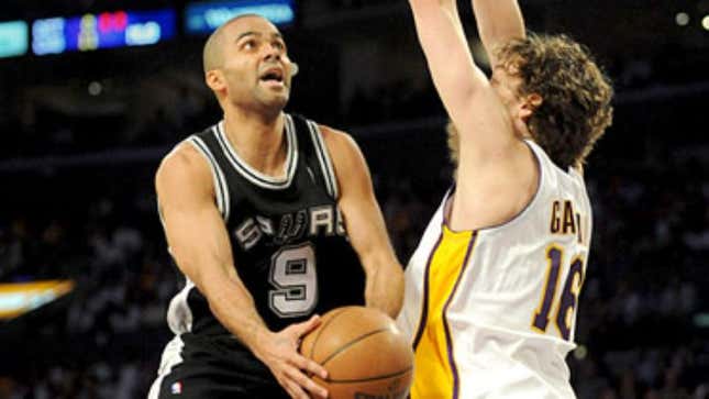 Image for article titled Pau Gasol, Tony Parker Share Special Moment During Pick