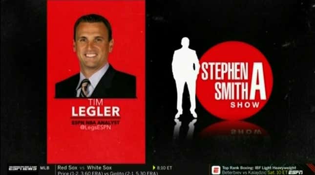 Image for article titled ESPN's Tim Legler Loses It After His Phone Stops Working During Stephen A. Smith's Show