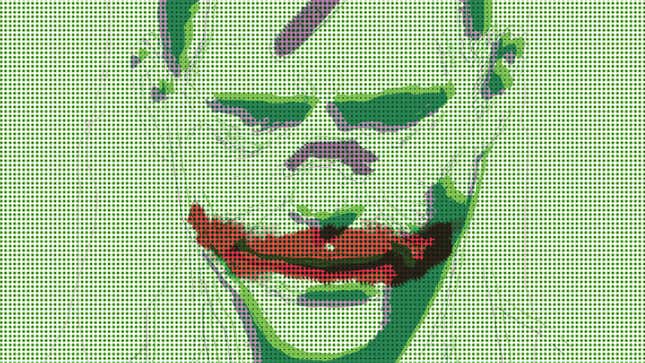 The Joker cracking a smile.