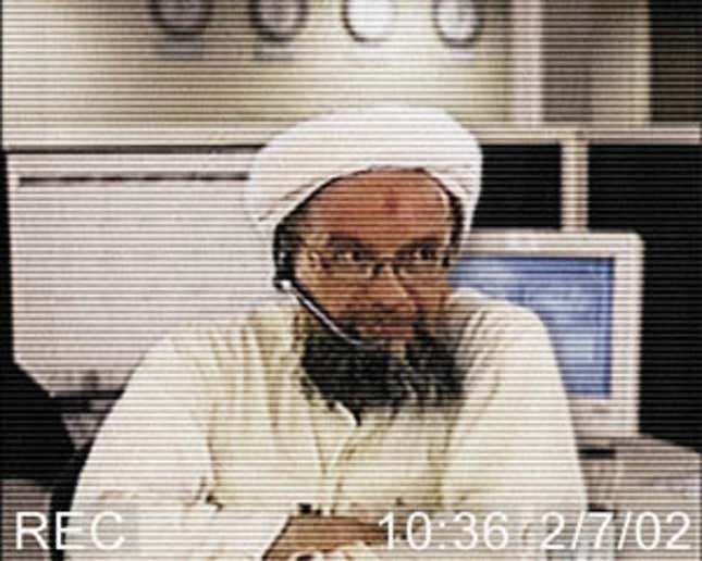 Ayman al-Zawahiri, Osama bin Laden's second-in-command, makes what appear to be cold calls from an undisclosed location in Afghanistan.