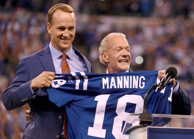 Peyton Manning with Jim Irsay