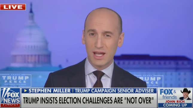 Image for article titled Stephen Miller&#39;s Receding Hairline Is Still Very Committed to the Coup