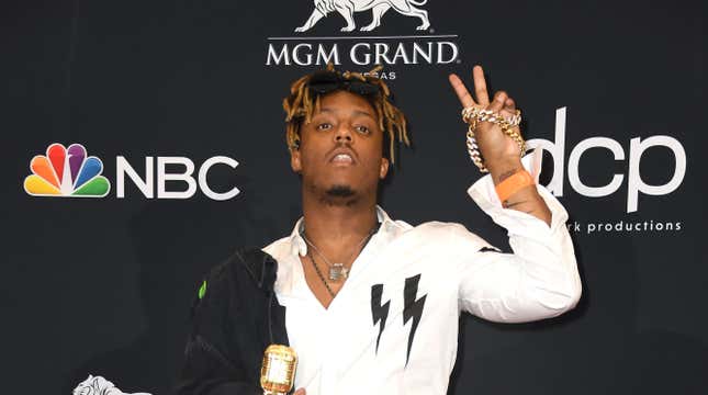 Juice Wrld poses with the award for Best New Artist in the press room during the 2019 Billboard Music Awards at MGM Grand Garden Arena on May 01, 2019, in Las Vegas.