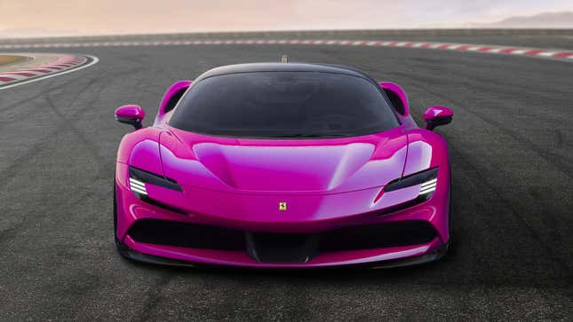 The Ferrari SF90 Stradale, in pink.