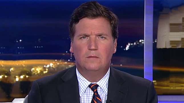 Image for article titled Creatively Recharged Tucker Carlson Comes Up With Week Of Show Ideas After Hispanic Cashier Gives Him Wrong Change