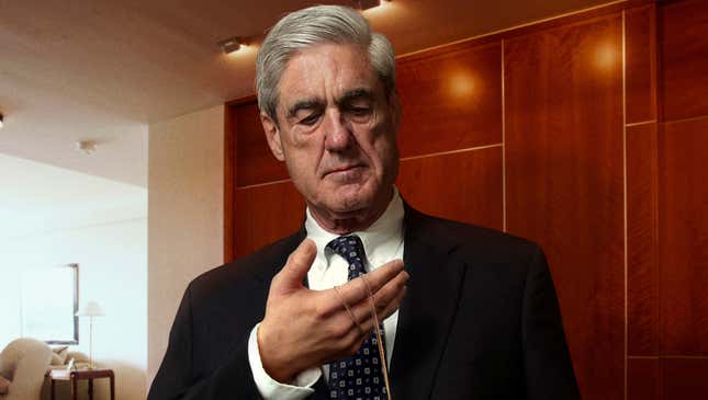 Image for article titled ‘I’ll Make Those Bastards Pay,’ Teary-Eyed Mueller Whispers Into Locket Containing Photo Of James Comey
