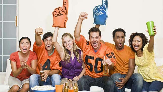 Image for article titled Attractive, Diverse Peer Group Gathers For Popular Refreshments, High-Definition Sports Broadcast