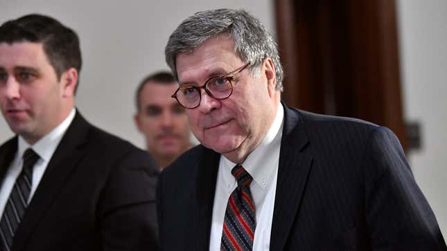 Image for article titled Advisors Instruct William Barr To Avoid Referring To Trump As ‘My Liege’ During Confirmation Hearing