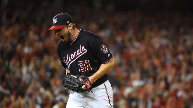 Image for article titled Grunting Max Scherzer Gave The Nationals Everything He Had, And Just What They Needed
