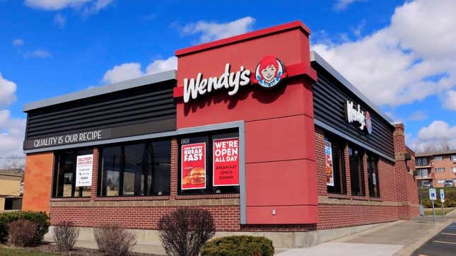 Exterior shot of Wendy's franchise