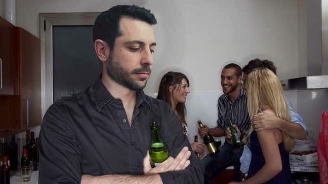 Image for article titled Report: Only 20 Minutes Until Introverted Man Gets To Leave Party