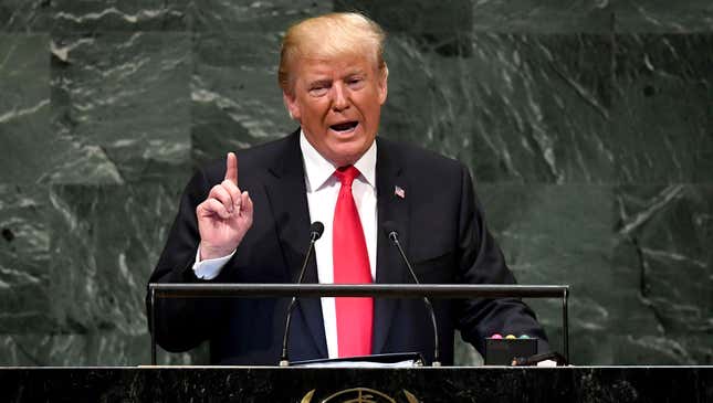 Image for article titled Everyone At U.N. Watching Trump Speak Can’t Believe They Used To Consider U.S. A Superpower
